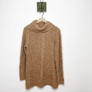 Vintage denim & co tan heathered tunic sweater